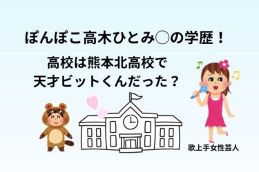 ぽんぽこ高木ひとみ◯の学歴！高校は熊本北高校で天才ビットくんだった？