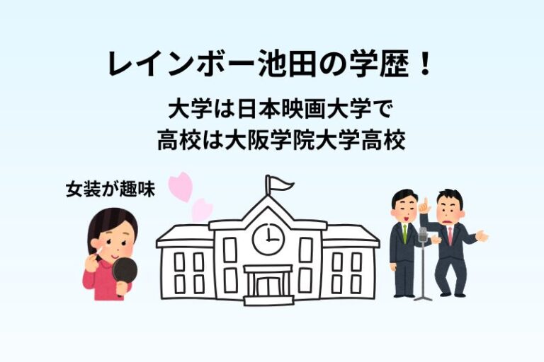 レインボー池田の学歴！大学は日本映画大学で高校は大阪学院大学高校
