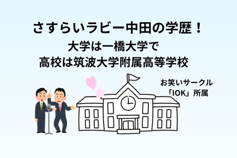 さすらいラビー中田の学歴！大学は一橋大学で高校は筑波大学附属高校