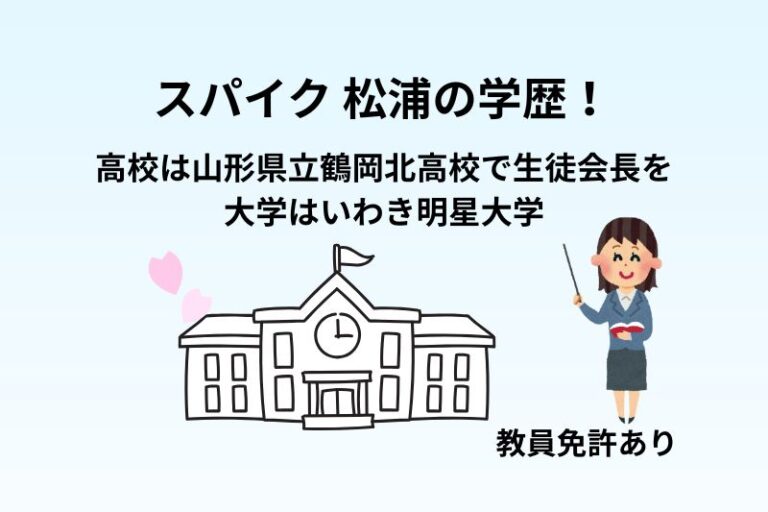 スパイク松浦の学歴！高校は山形県立鶴岡北高校で生徒会長を大学はいわき明星大学