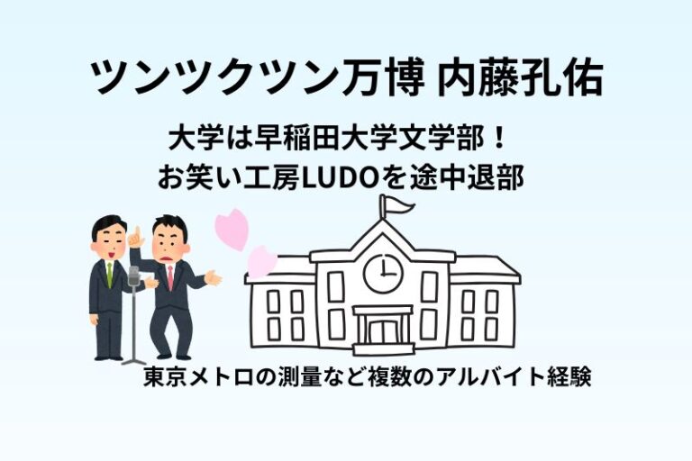ツンツクツン万博 内藤孔佑の大学は早稲田大学文学部！お笑い工房LUDOを途中退部