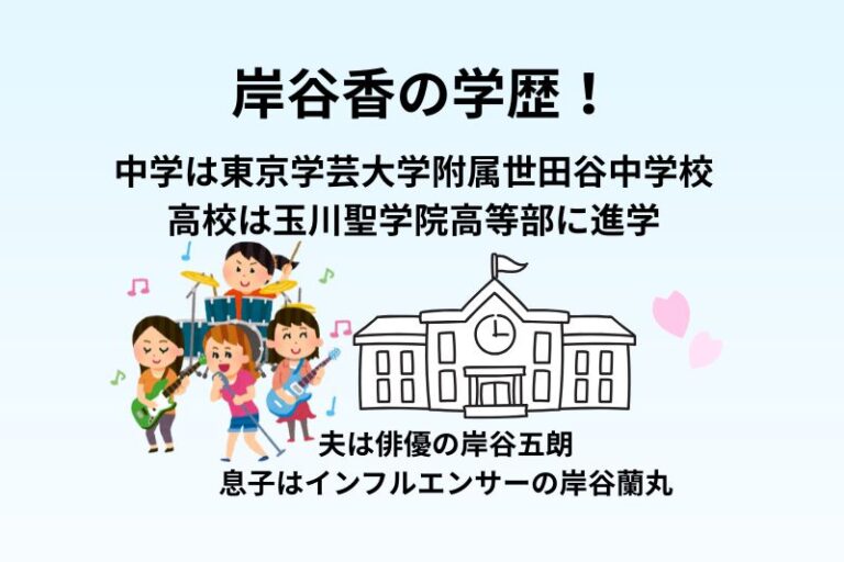 岸谷香の学歴！中学は東京学芸大学附属世田谷中学校で高校は玉川聖学院高等部に進学