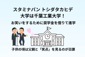 スタミナパン トシダタカヒデの大学は千葉工業大学！お笑いをするために奨学金を借りて進学
