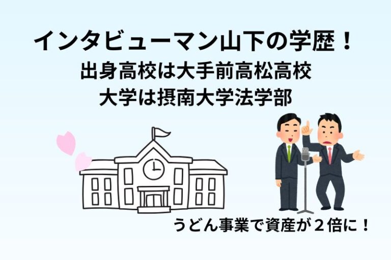インタビューマン山下の学歴！出身高校は大手前高松高校・大学は摂南大学法学部