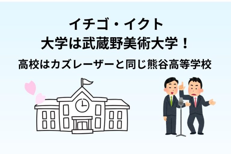 イチゴ・イクトの大学は武蔵野美術大学！高校はカズレーザーと同じ熊谷高等学校