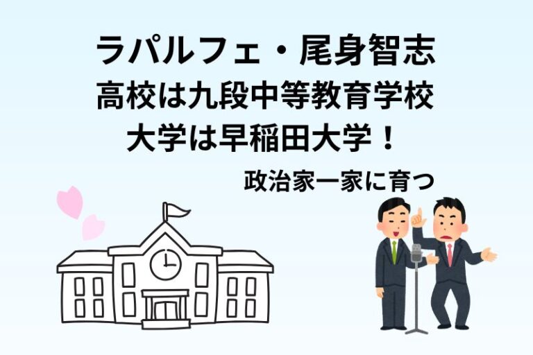 ラパルフェ・尾身の高校は九段中等教育学校で大学は早稲田大学！政治家一家に育つ
