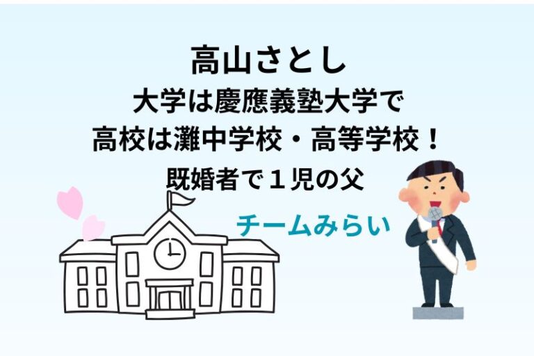 高山さとしの大学は慶應義塾大学で高校は灘中学校・高等学校！既婚者で１児の父