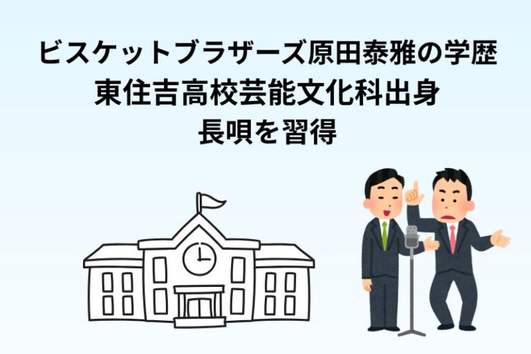 ビスケットブラザーズ原田泰雅の学歴｜東住吉高校芸能文化科で長唄を習得